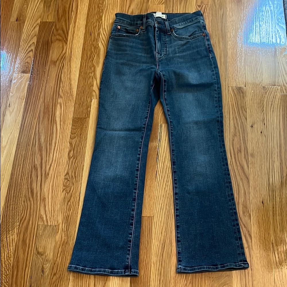 Madewell Blue Boot Cut Jeans Medium-Dark Wash
